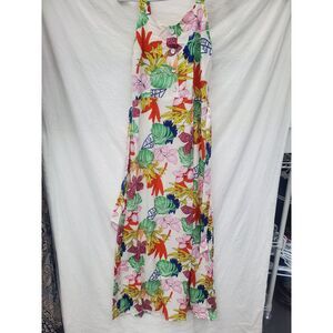 Dress Red Leaf Maxi Summer Size L